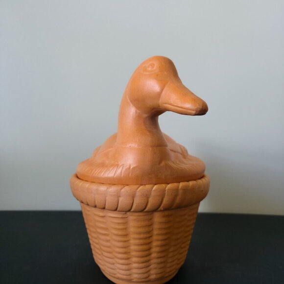 Brique Ware Terra Cotta Duck Casserole Dish Rustic Covered Bakeware Vintage - Picture 6 of 10